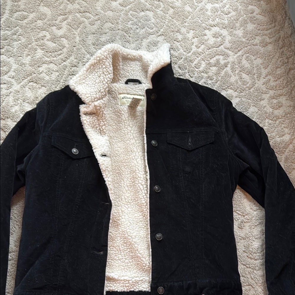 Eddie Bauer Sherpa-Lined Suede Jacket (like new)!